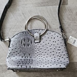Elegant Silver Textured Women's Bag